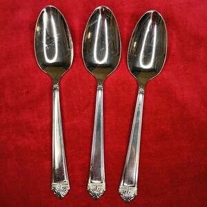 3 Soup Spoon Oneida Eave Glossy Stainless Flatware 7 1/8" Replacement Silverware
